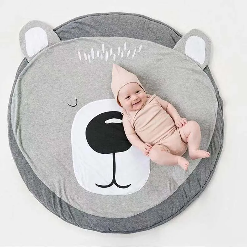 

Bear Round Baby Playing Rugs Cotton Soft Children Crawling Play Game Mat Cartoon Cute Kids Climbing Pad Rugs Baby Room Carpet