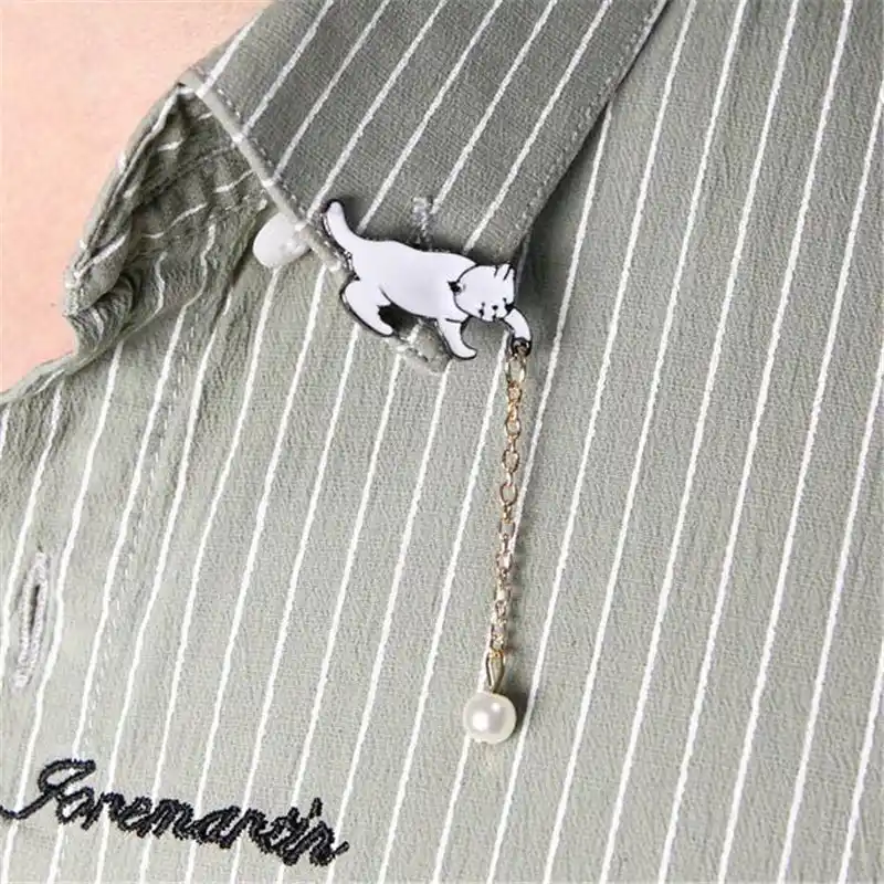 Женская брошка из сплава Terreau Kathy белая с имитацией жемчуга|brooch fashion|brooches wholesalefashion