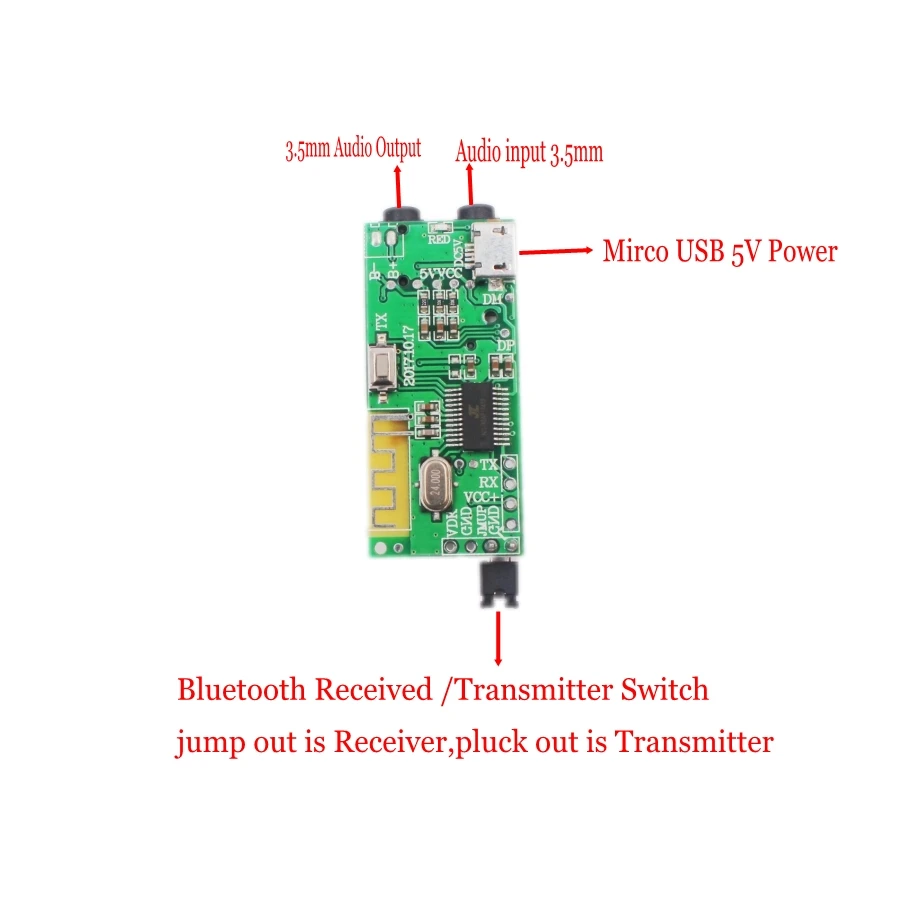 2в1 беспроводной Bluetooth 4,2 аудио приемник передатчик рецептор 3,5 мм AUX TF карта декодер для гарнитуры Динамик DIY