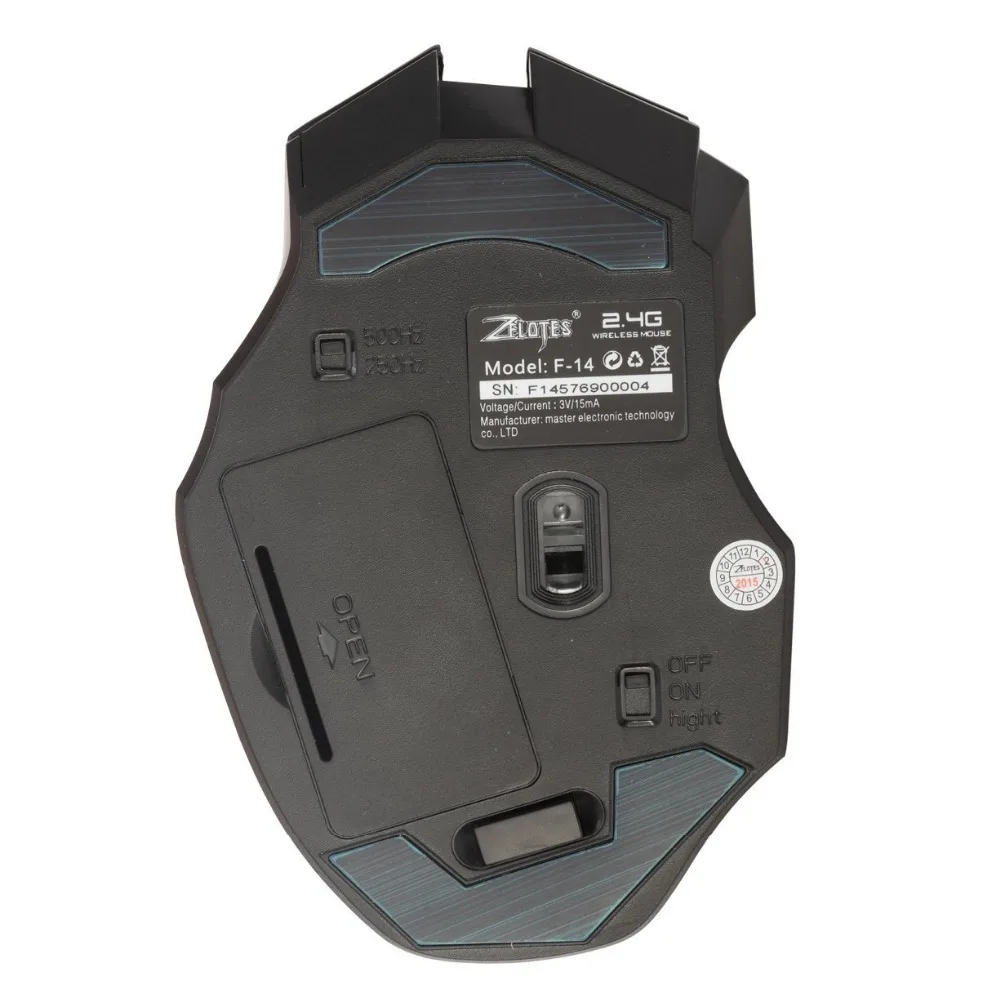 Zelotes F14LED Беспроводная игровая мышь оптическая компьютерная 2400DPI 2 4G ECHTPower Nighthawk 7D