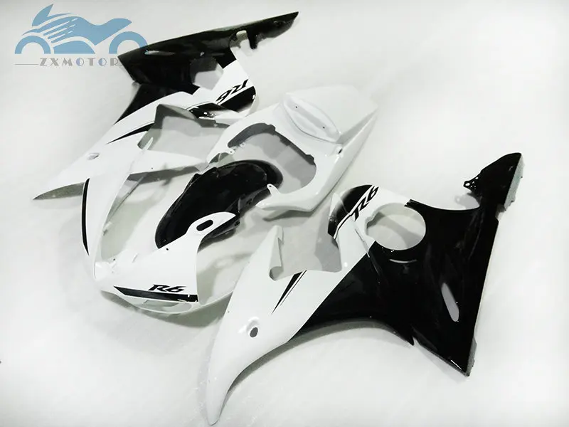 Пользовательские вы мотоцикл обтекатели комплект для YAMAHA R6 YZFR6 2003-2005 YZF R6 03-05 спортивный ABS пластик обтекатель Белый Черный DF02