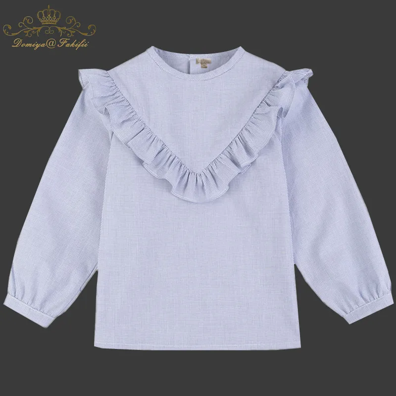 

2018 Brand Spring Fall Girls Blouse Kids Baby Girl Long Sleeve Cotton Tops School Blouses For Girls Shirts Children Clothing