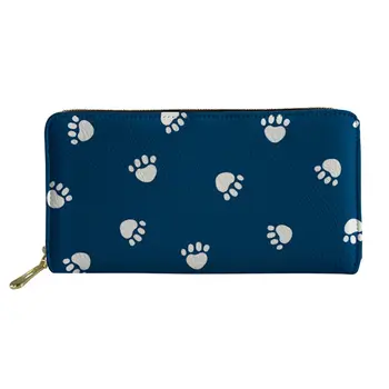 

Noisy Designs Long Wallets Women Card Holders Clutch Pu Leather Purse Ladies Dog Bone Paw Printed Wallet for Female Coin Pocket