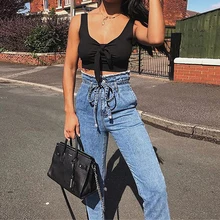 Autumn Femme Streetwear Tassel Straight Jeans Denim Jeans Women High Waist Winter Jeans Female Cowboy Denim Pants