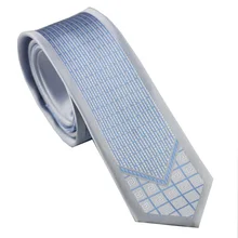 Lammulin галстуки мужские обтягивающие Галстуки Уникальный дизайн границы небесно-голубой с серебряными клетками полосатый микрофибры галстук модный тонкий галстук 6 см