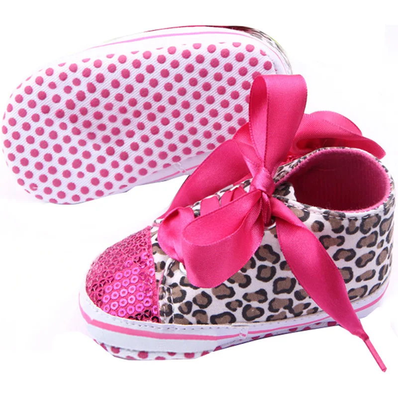 Multi Colors Child Kids Baby Sequin Sneakers Shoes Bling Leopard Toddler Baby Crib First Walkes S2