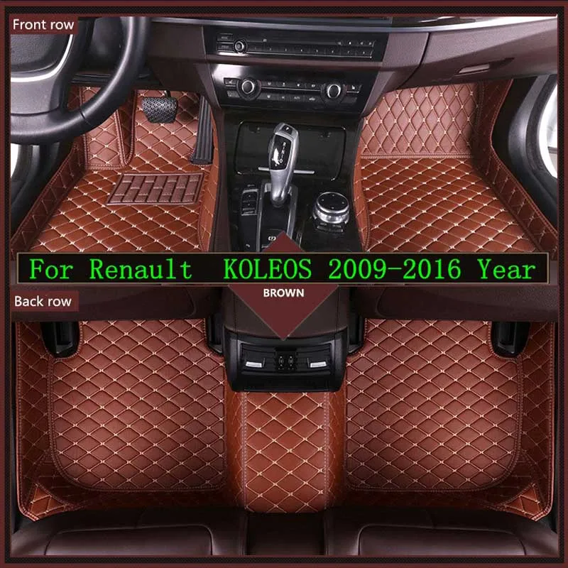 

New 3D Leather Car Floor Mats For Renault KOLEOS 2009-2016 Custom Auto Foot Pad Automobile Carpet Cover Waterproof Mat