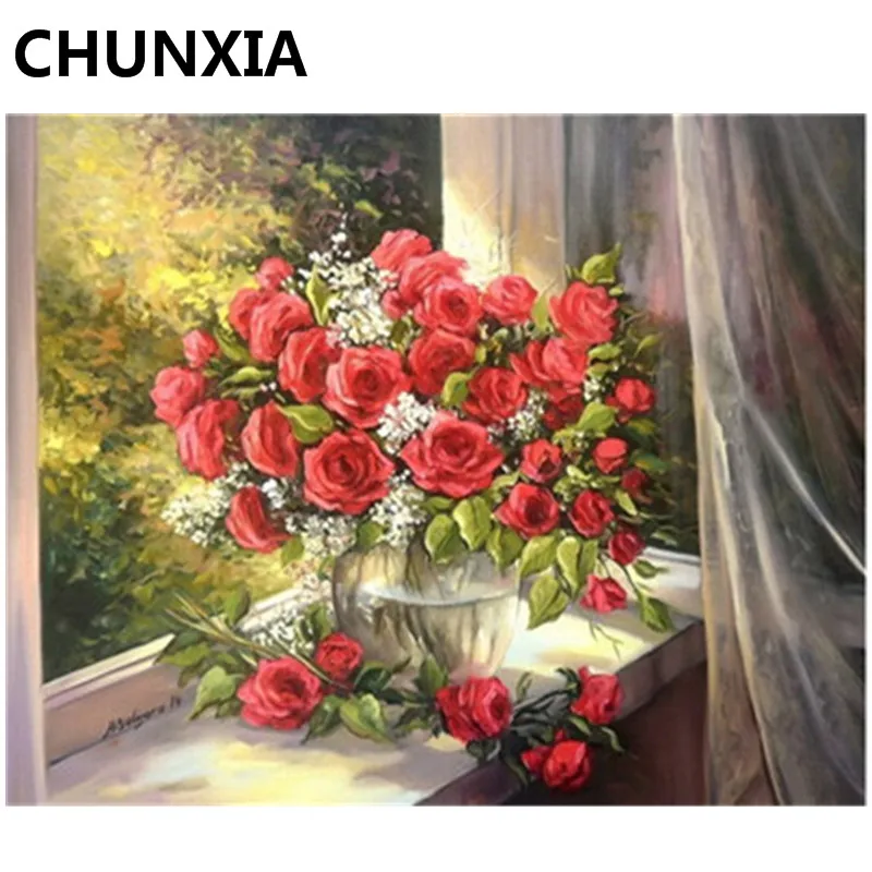 

CHUNXIA Painting By Numbers DIY Framed Oil Paint Pictures Wall Art Home Decor Unique Gift
