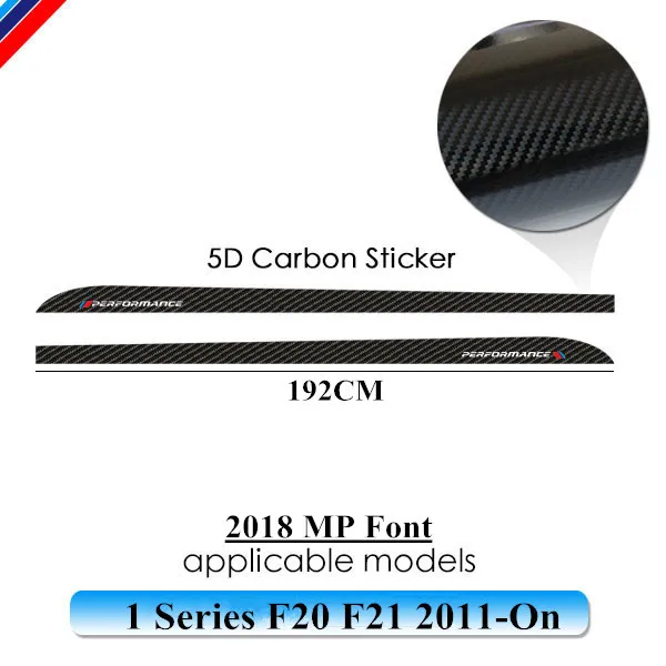 2X Side Stripes Sill Skirt Stickers Decal M Performance Sport for BMW 1 Series f20 f21 F40 118i 120i 125i 128i 135i Accessories 18mp 5D carbon
