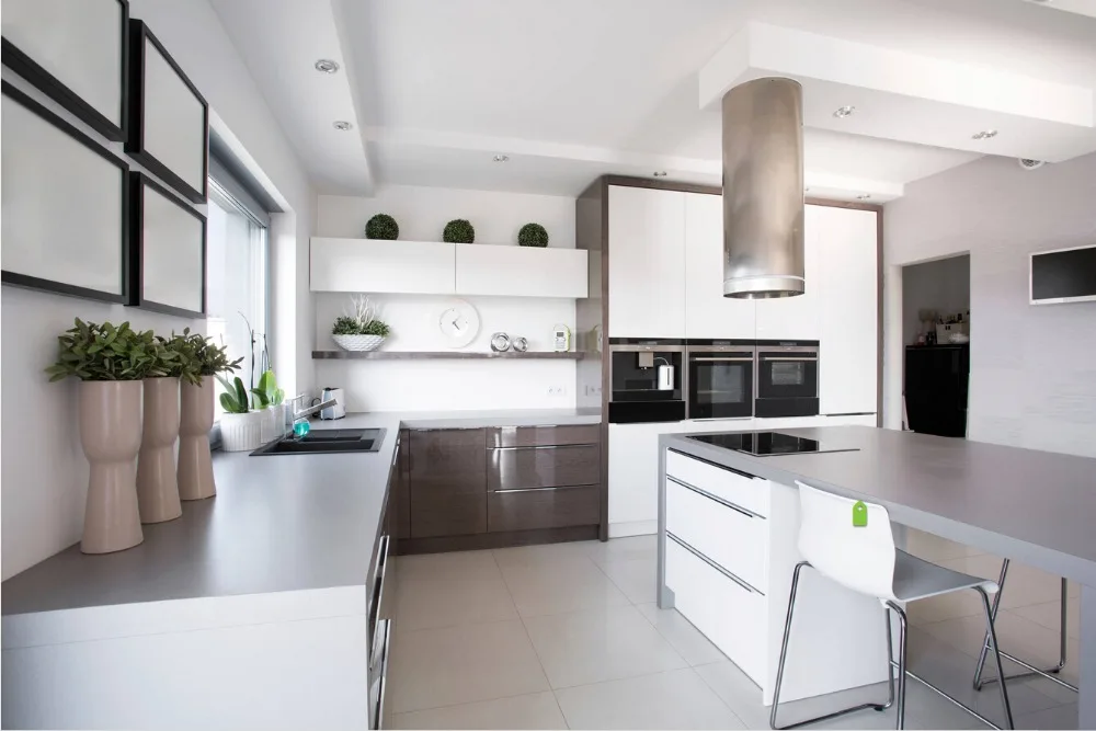 2016 modular kitchen cabinet suppliers China  new design furniture paint high gloss white lacquere dular