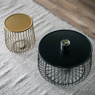 Scandinavian coffee table metal small apartment living room pumpkin coffee table modern minimalist side table Scandinavian coffee table metal small apartment living room pumpkin coffee table modern minimalist side table