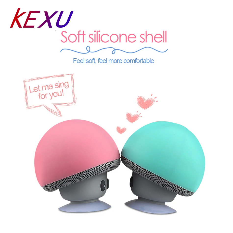 KEXU Мини Беспроводная портативная Bluetooth колонка Колонка в виде грибов мини для