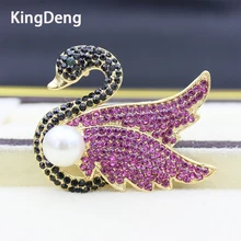 

Golden Goose Brooch For Women Pink Accessories Natural Pearl Big Lapel Red Pin Brooches Vintage Karl Jewelry Kid's Enamel Pins