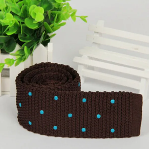 Мужской трикотажный галстук ROPALIA узкая трикотажная бабочка в горошек|dot tie|knitted