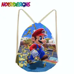 Супер Марио игра 3D печатных путешествия Для женщин Drawstring Сумка Спорт Йога Фитнес сумка для маленьких девочек Школьный рюкзак Bolsa