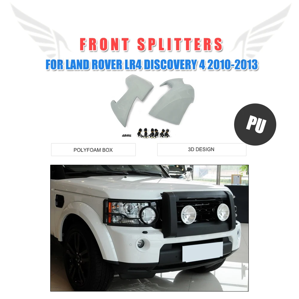 

Car Aprons Front Bumper Splitters Lip Flaps Cupwings for Land Rover LR4 Discovery 4 Sport 2010-2013 PU UNpainted Gray Primer