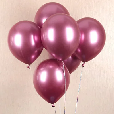 50 шт. 100 шт. латексные хромированные золотистые Серебристые шары 12 дюймов металлические надувные воздушные шары Globos для дня рождения, вечеринки, свадьбы - Цвет: RoseRed ballon