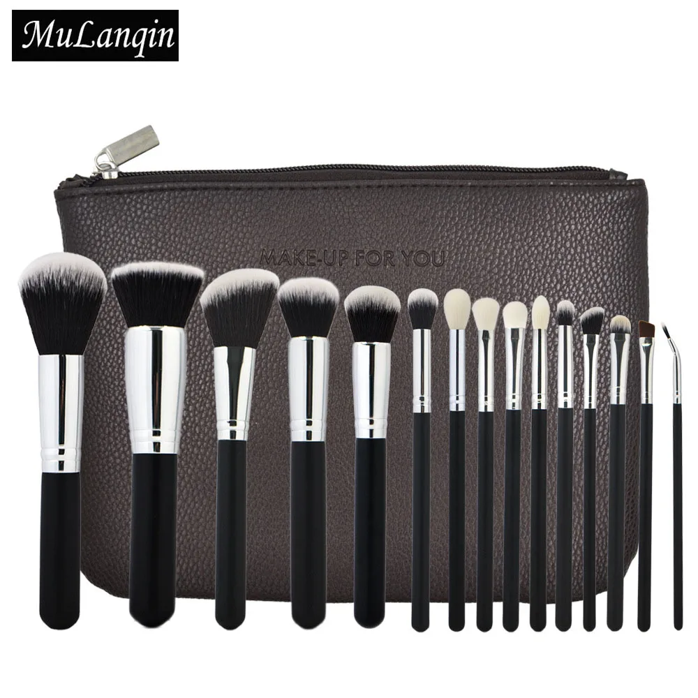

15pcs Professiona Makeup Brushes Set Powder Foundation Eyeshadow Make Up Brushes Kabuki Cosmetics Soft PU Leather Case Tool Kit