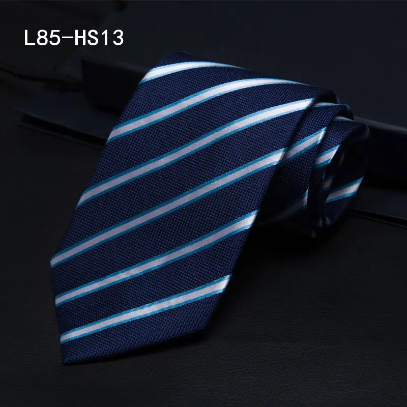 L85-HS13 Модный роскошный галстук из натурального шелка для мужчин, формальное платье, геометрический полосатый галстук, свадебные подарки для мужчин - Цвет: L85-HS13