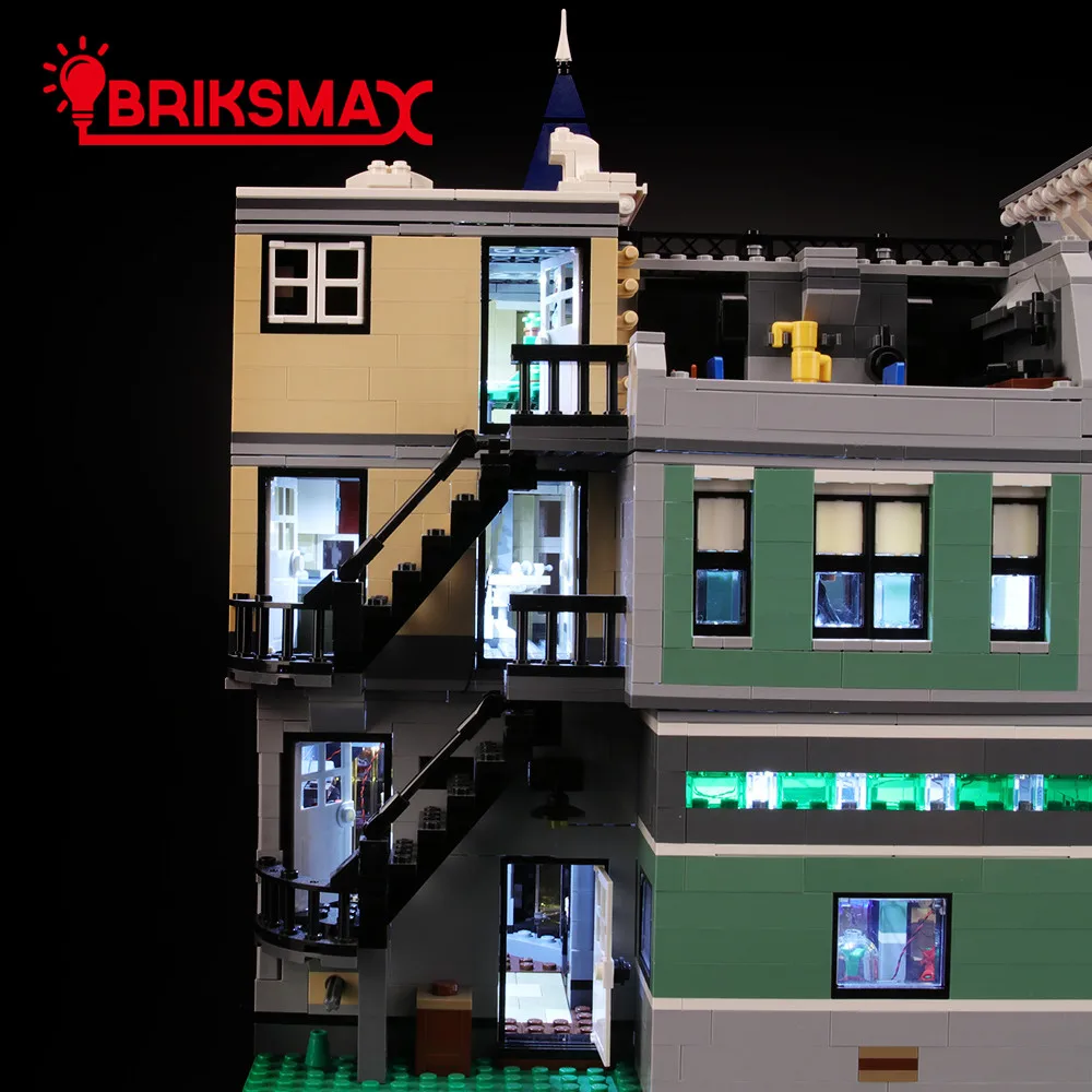 BriksMax Led Light Up Kit for Creator The Assembly Square Building Blocks Model Lighting Set Compatible with 10255