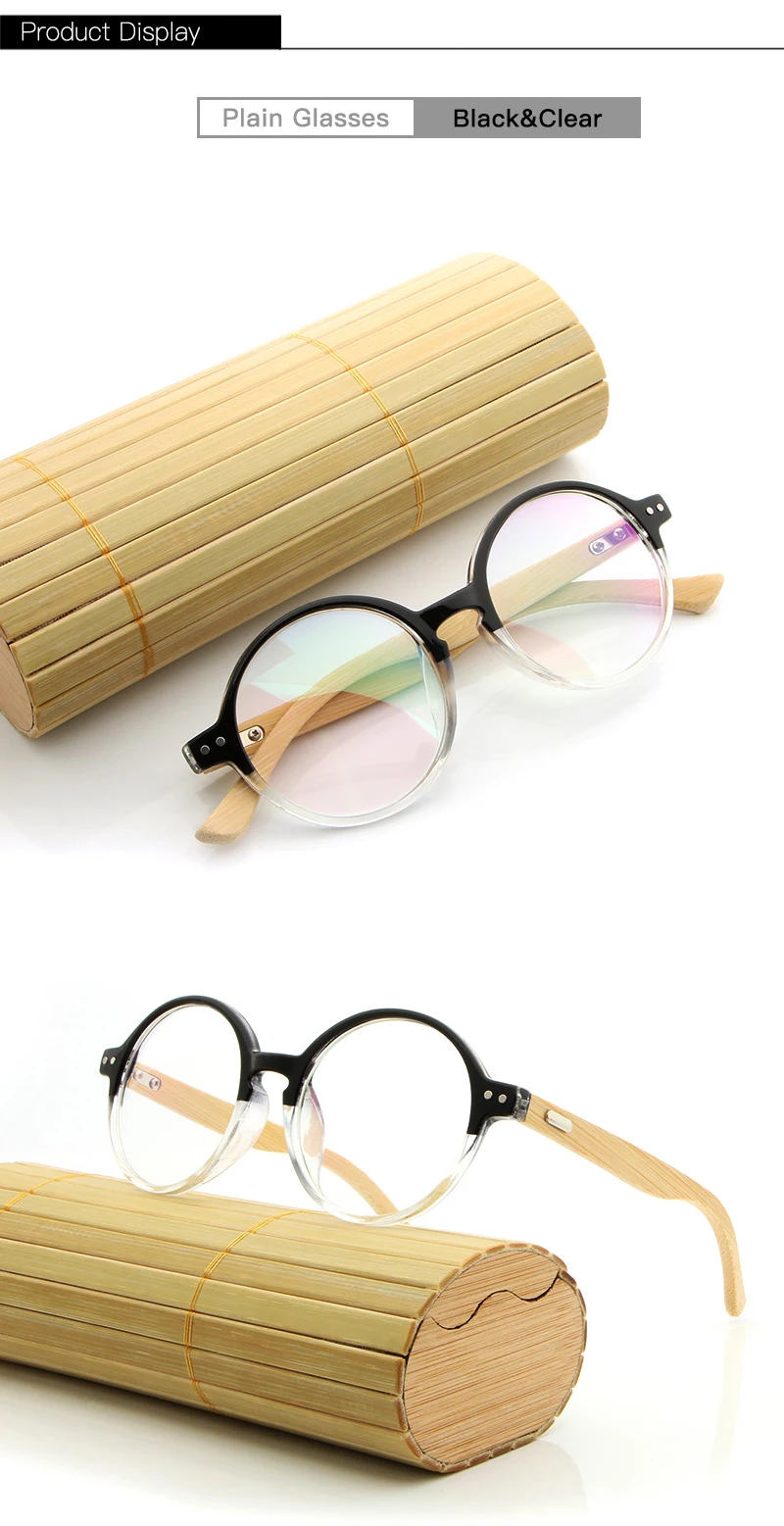 AZB, круглая оправа для очков, женская маленькая оправа, бамбуковые ножки, оправа для очков, для женщин, прозрачные линзы, очки oculos