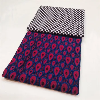 

Nigerian Lace Fabrics Ankara Nigeria Wax Print Fabric 3yards+2.5yards Cord Lace African Wax Guipure Lace Fabric For Women Dress