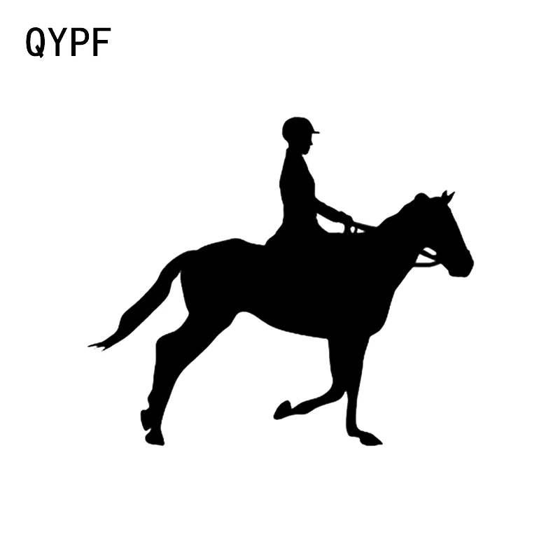 

QYPF 13.8*11.7CM Interesting Equestrian Sport Decor Car Sticker High Quality Reflective Accessories Black/Silver C16-0905