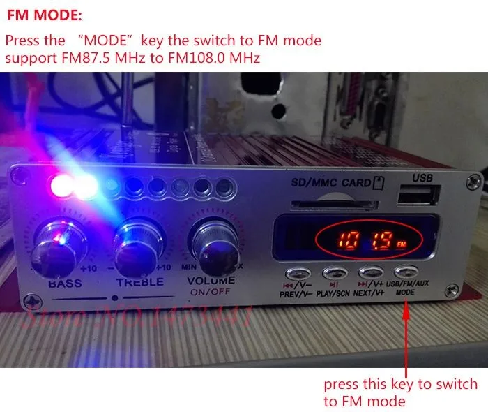 Wholesale DC 12V Mini Bluetooth Amplifiers Headphone Amp SD/USB Play FM Radio With Remote Control For Home/Car Dac plate amplifier