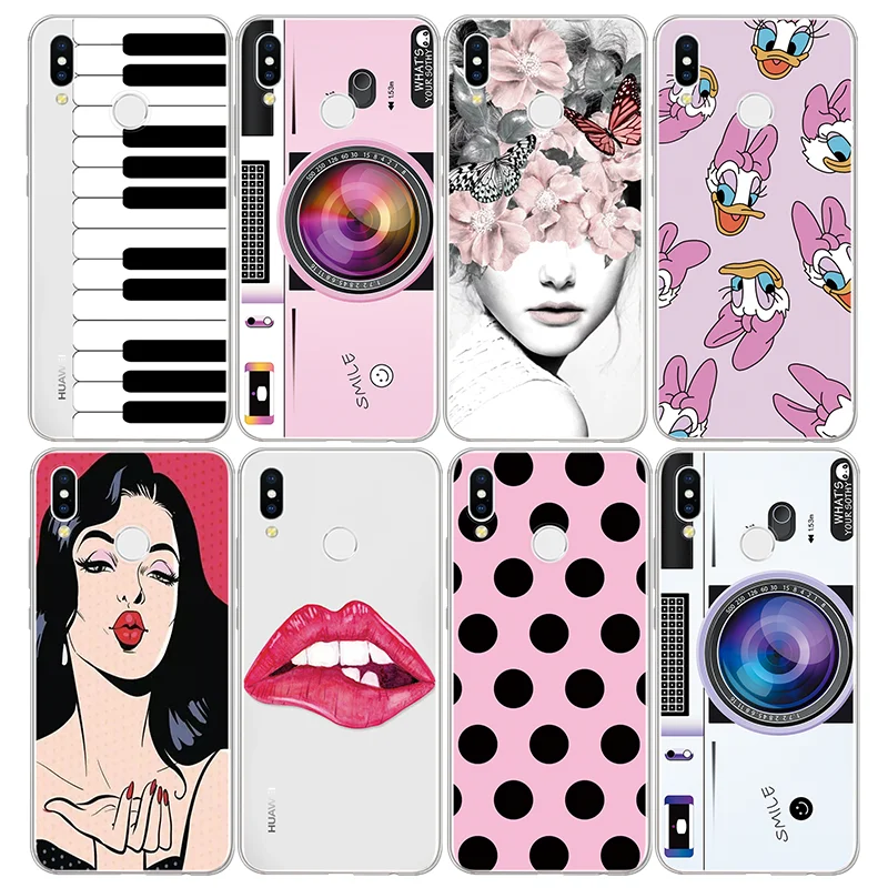 

Lip Soft TPU Case for Huawei P8 P9 P10 P20 Pro Lite Y6 2017 Mini P Smart Nexus 6p Y7 G8 Coque For Huawei Mate 20 Lite Pink Cover