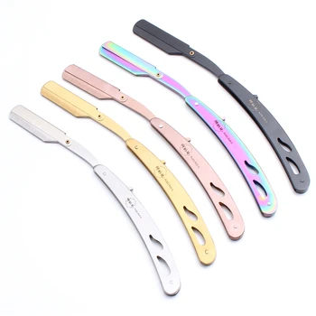 

14*2cm AQIABI Brand Men Straight Barber Edge Steel Folding Shaving Knife Hair Removal Tools Shaving Razor With Blade A6102