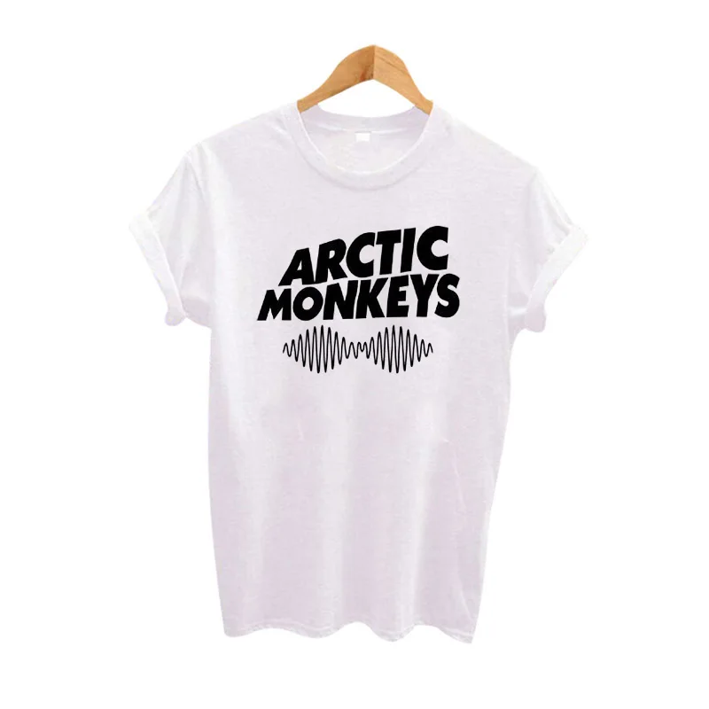 Arctic القرد الصوت الموجة المرأة تي شيرت قمم فاسق صخرة fashoin t-shirt إمرأة أسود أبيض تي شيرت فام حجم 2xl