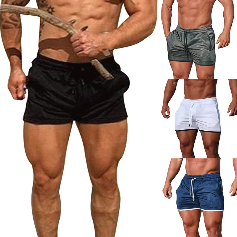 

2019 Men Fitness Bodybuilding Shorts Man Summer Gyms Workout Male Breathable Sportswear Jogger Beach Shorts Fashion Broadshorts