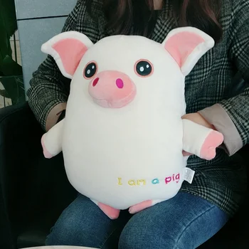 

48CM Soft Stuffed Animals Pig Plush Toys Pillow With Hand Warmers Toy Kawaii Baby Appease Sleeping Doll Girl Toys For Children