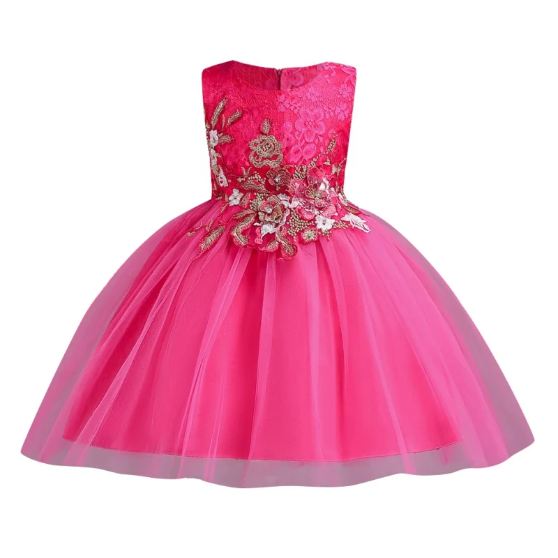 

Baby Girls Dress Formal Elegant Bow Girl Wedding Dress Kids Party Dresses For Girls Costume Children Princess Dreses 6 Colors