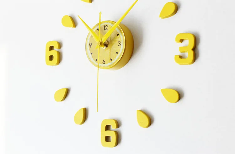 Настенные часы из ЭВА с лимонным дизайном большие декоративные 3d для кухни 30 60