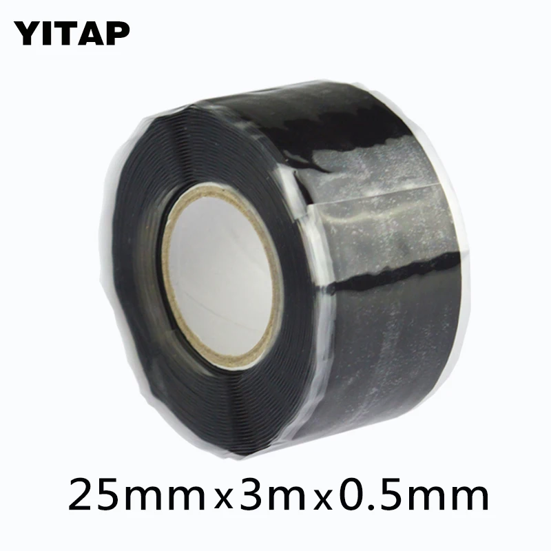 

1 roll x 0.5mm x 25mm x 3m Rescue Silicone Self Fusing Tape Performance Waterproof Repair self-Bonding super tape
