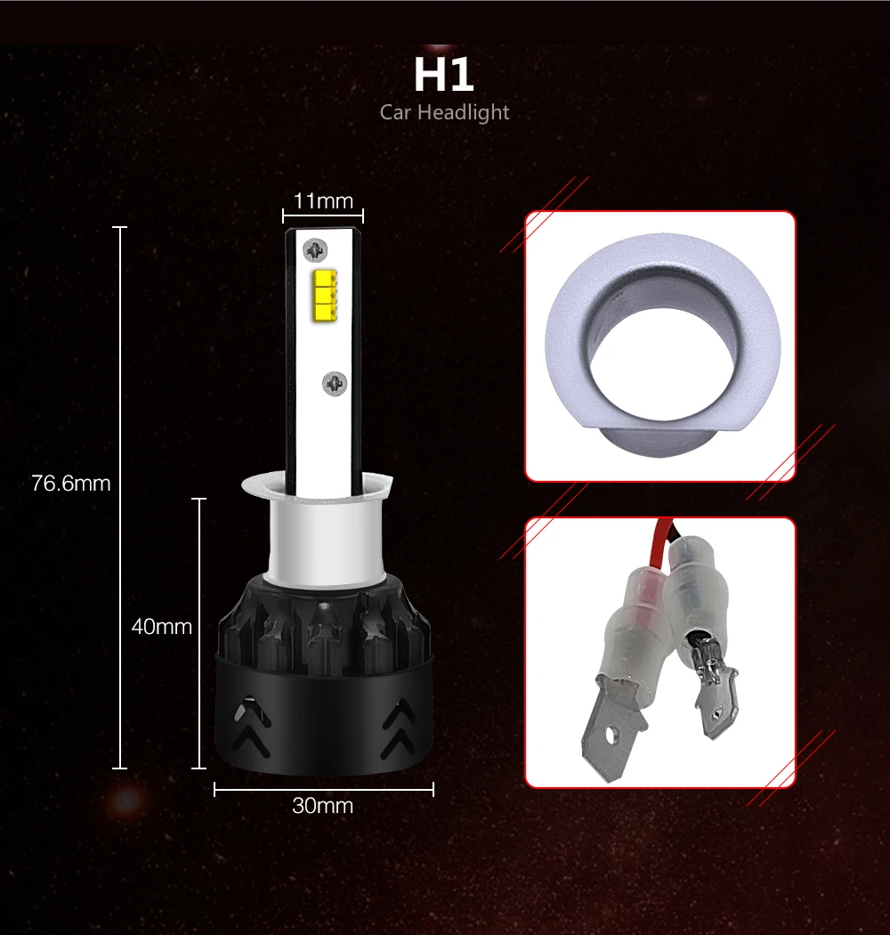 YIRAY ampoule светодиодный H4 H7 H11 H1 светодиодный 9005/HB3 9006/HB4 60 Вт 9600Lm ZES чип Автомобильные фары Противотуманные фары 6000 K 12 V Мини лампы