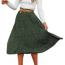 Летняя Новинка Горячая Распродажа женские модели модные женские плиссированные в горошек с принтом качели Boho Длинные Макси вечерние юбки