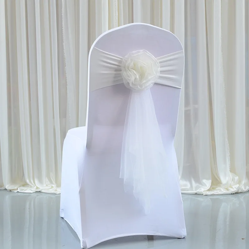 10 шт./партия, фиолетовые прозрачные ленты, свадебные украшения, пояс-кушак для стула, чехлы для стула, галстуки-бабочки, украшения для стульев - Цвет: Milky white