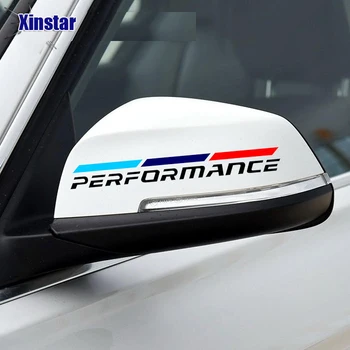 

2pcs M Power Performance car rearview mirror sticker for bmw E38 E39 E46 E60 E61 E64 E70 E71 E85 E87 E90 E83 F10 F20 F21 F30 F35