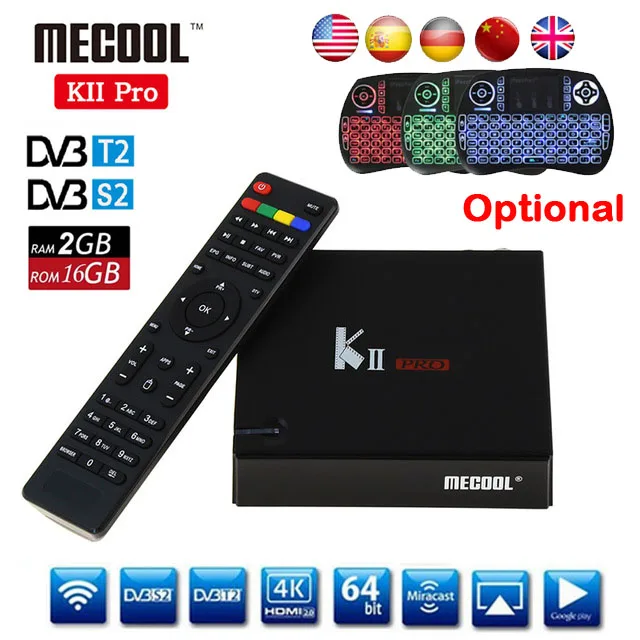 

Original KII Pro DVB S2 DVB T2+S2 Android 7.1.2 TV Box Amlogic S905D Quad-core BT4.0 2GB/16GB 2.4G/5G Wifi TV box Mini PC C-CAM