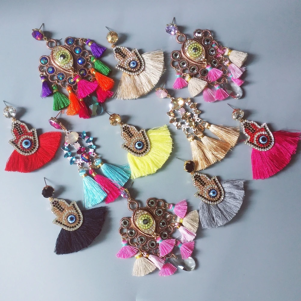 Женские серьги с бахромой AOTEMAN oorbellen эффектные подвески кисточками в стиле бохо
