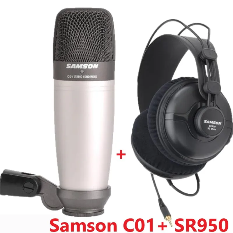 Наушники SAMSON C01 с SR950 для записи вокала компьютера прямой трансляции студийный