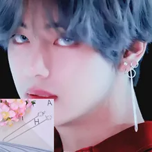1 шт KPOP серьги Bangtan мальчики альбом 925 стерлингового серебра-кисточкой серьги корейский аксессуары и украшения для Для мужчин и для женщин