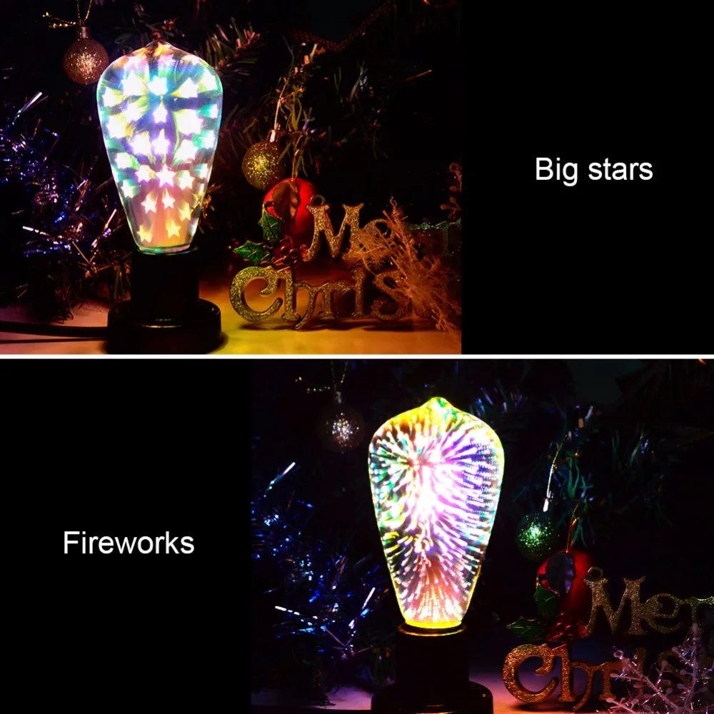Светодиодные 3D лампы AmmToo ST64 E27 85 265 в|led lights decoration|light decorationluces de navidad |