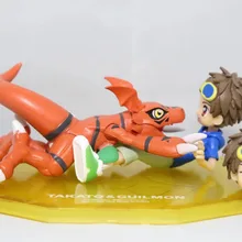 HKXZM Anime Figure 10CM Digimon Guilmon& Matsuda Takato PVC Figure Collectible Model Toy