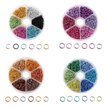 

1080Pcs/Box Mixed 6 Colors Makeup Tool set Making Accessories DIY Opening Jump Rings 6mm