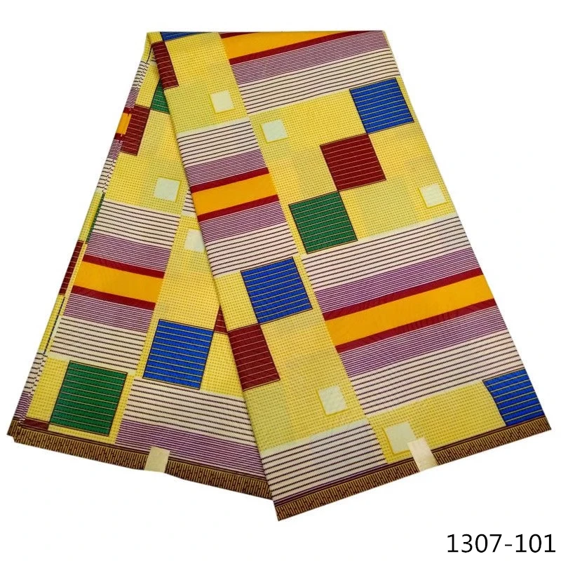 Африканская полиэстер восковая ткань с принтом Анкара восковая ткань высокого качества 6 ярдов африканская ткань для вечерние платья 1307-10