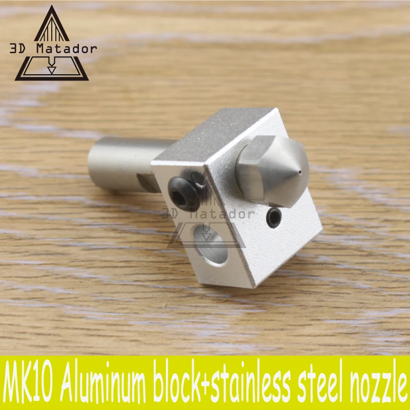 HOT!1SET MK10 Extruder M7 Nozzle kit Aluminum Heating Block+4pcs Stainless steel Nozzle+PTFE throat For MAKERBOT 2 3D Printer