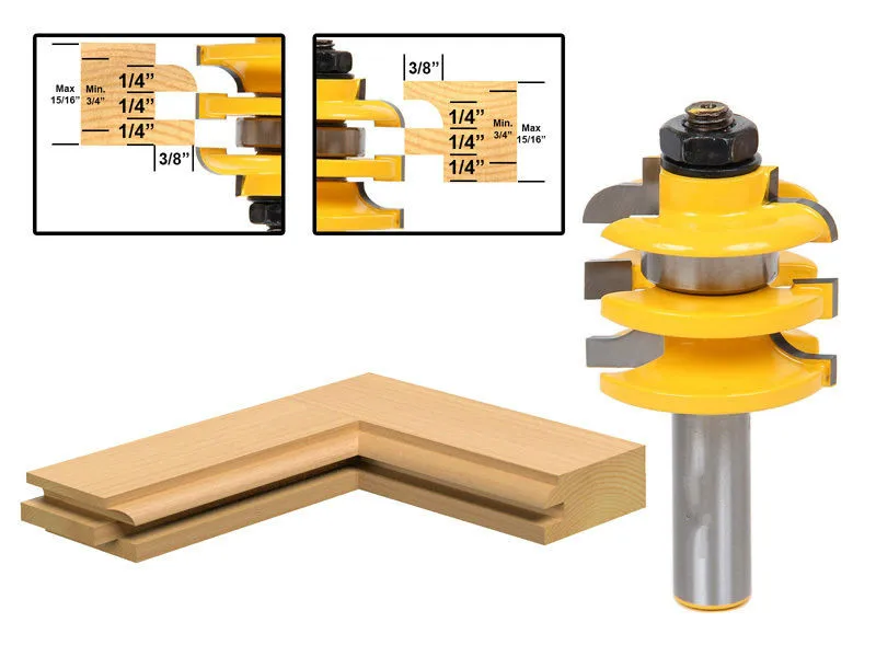 

best price router woodworking tools Stacked Rail & Stile Router Bit - 1/2 Shank milling cutter /router tool/fresa